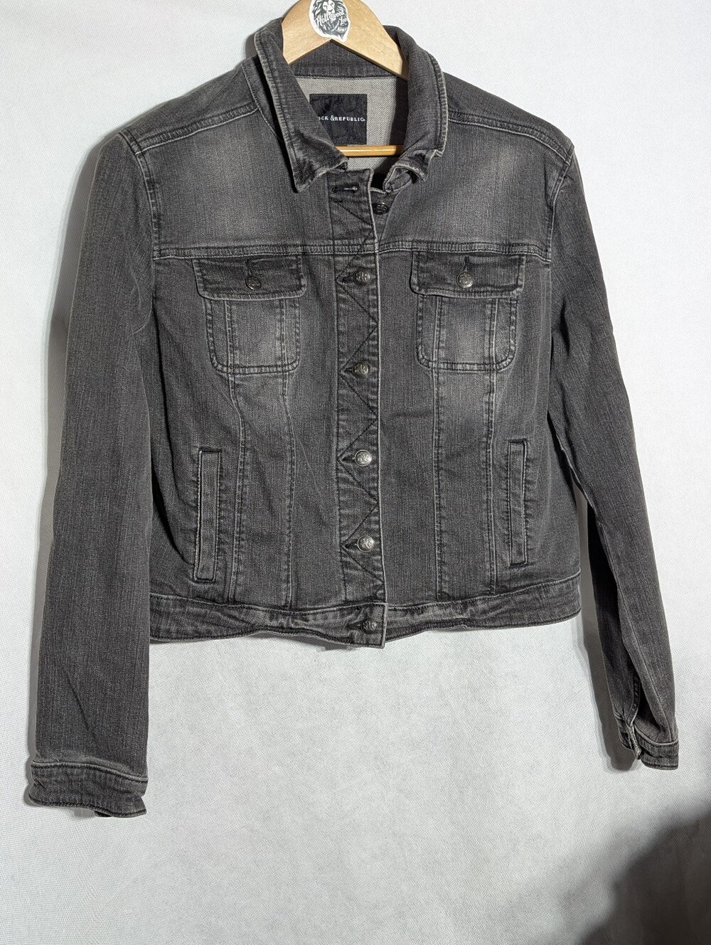 ​Rock & Republic American Flag Back Patch Denim Jacket - Size XL